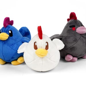 Small Chicken Plush Plushie Stuffed Animal in Minky Faux Fur