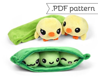 Pea Pod Chick Peas Plush Toy Food Animal Sewing .pdf Pattern