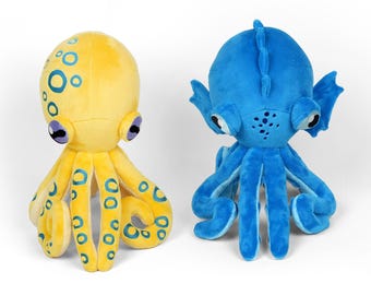 Octopus Plush Stuffed Animal in Minky Faux Fur