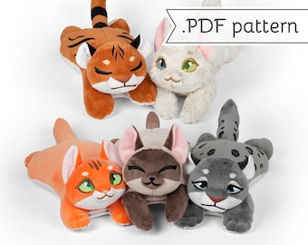 Lap Pets Plush Cats and Wildcats Sewing Pattern .pdf Tutorial
