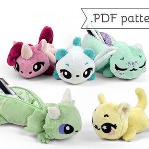 Pencil Plush Pouch Belly Flop Style Sewing Pattern .pdf Tutorial Stuffed Animal