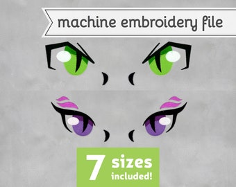 Dragon Eyes #10 Machine Embroidery File Design for Plush 7 Sizes