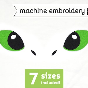 Dragon Eyes #2 Machine Embroidery File Design for Plush 7 Sizes