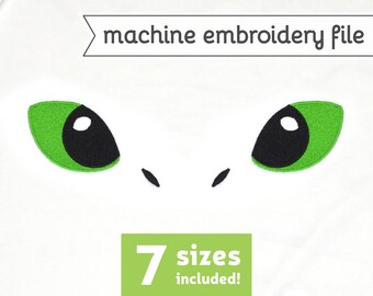 Dragon Eyes #2 Machine Embroidery File Design for Plush 7 Sizes