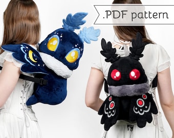 Mothman Backpack Plush Sewing Pattern .pdf Tutorial