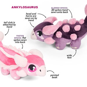 Dinosaur Plush Bundle Sewing Pattern .pdf Tutorial Brontosaurus Stegosaurus Triceratops T-Rex Raptor Ankylosaurus Parasaurolophus image 5