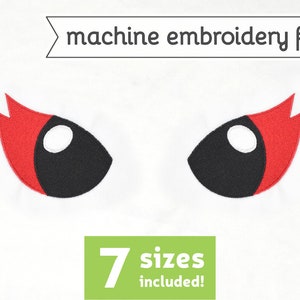 Phoenix Bird Eyes Machine Embroidery File Design for Plush 7 Sizes