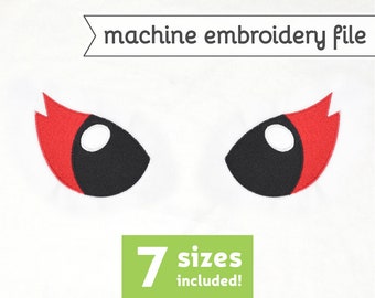 Phoenix Bird Eyes Machine Embroidery File Design for Plush 7 Sizes