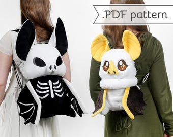 Bat Backpack Plush Sewing Pattern .pdf Tutorial