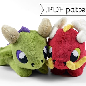 Eastern & Western Laying Dragon Plush .pdf Sewing Pattern