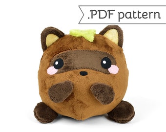Tanuki (Japanese Raccoon Dog) Sewing .pdf Pattern Plush Stuffed Animal