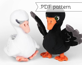 Swan Plush Animal Sewing Pattern .pdf Tutorial