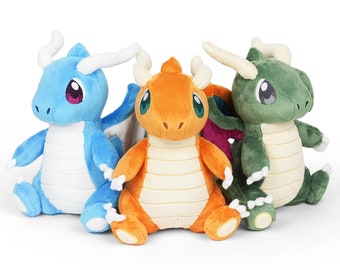 Chubby Dragon Plush Plushie Stuffed Animal in Minky Faux Fur