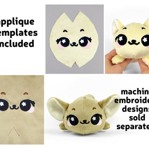 May include: A plush toy pattern for a cute animal with big eyes and a star design. The pattern includes appliqu&eacute; templates. Machine embroidery designs are sold separately.