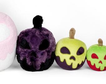 Poison Apple Plush Plushie Stuffed Fruit in Minky Faux Fur