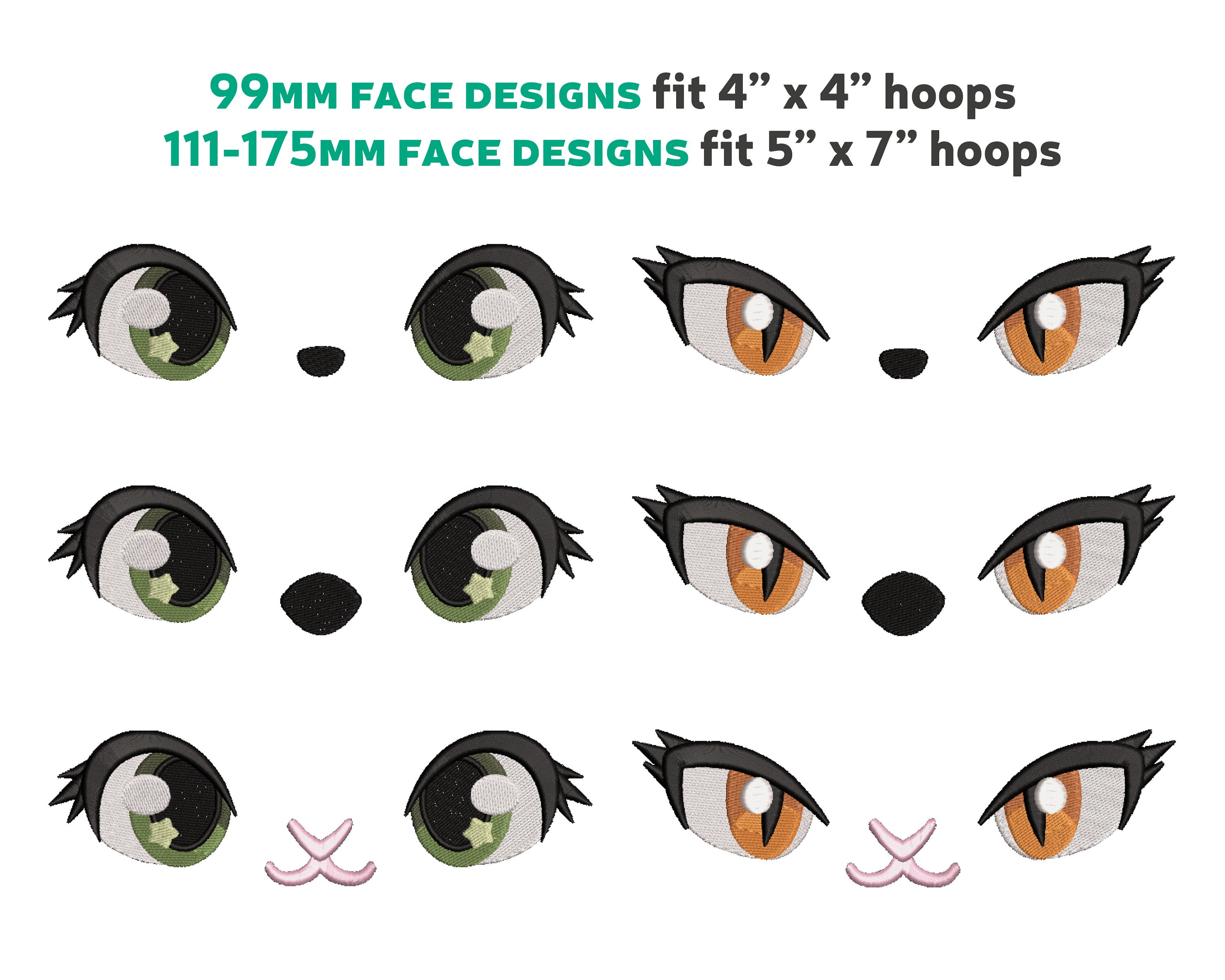 Animal Eyes Machine Embroidery File Design for Plush 7 Sizes Etsy