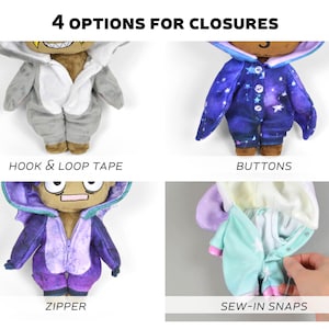 Doll Kigurumi Animal Costume Expansion Pack Sewing Pattern .pdf Tutorial Cat Bat Unicorn Dragon image 5