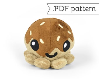 Takoyaki (Fried Octopus Ball) Plush .pdf Sewing Pattern