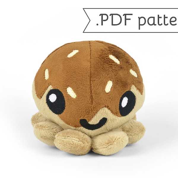 Takoyaki (Fried Octopus Ball) Plush .pdf Sewing Pattern