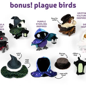 Pet Bird & Plague Bird Plush Sewing Pattern .pdf Tutorial Budgie Parakeet Cockatiel Plague Doctor image 8