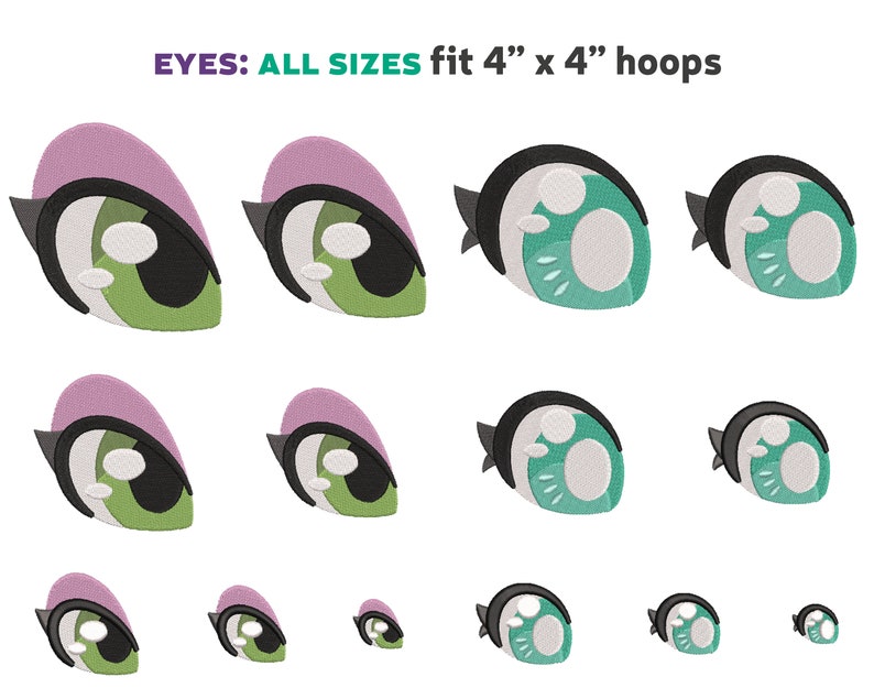 Forest Animal Eyes Machine Embroidery File Design for Plush 7 Etsy