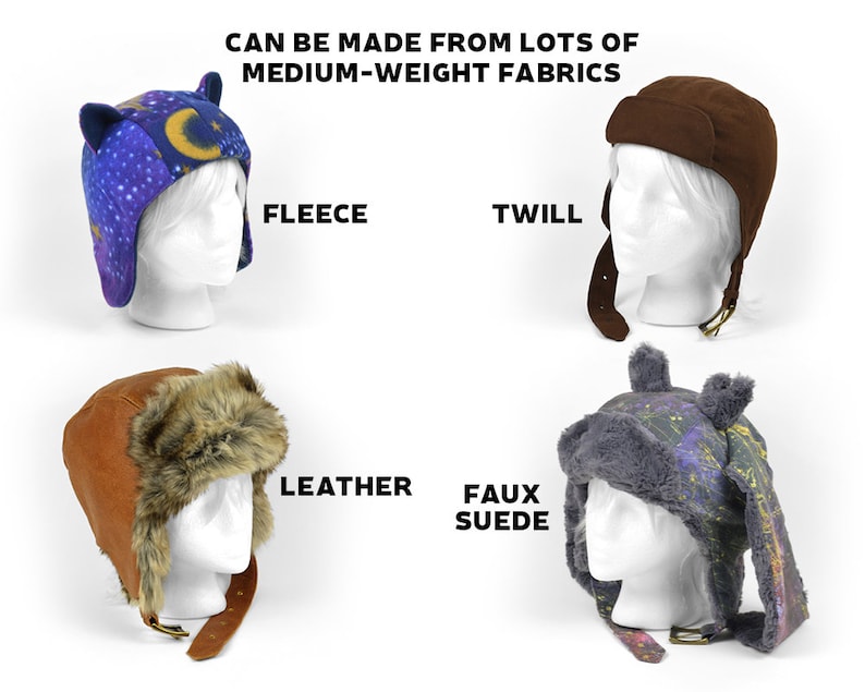 Steampunk Aviator Cap Sewing Pattern .pdf Cat Fox Deer Rabbit Leather image 3