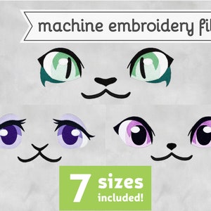 Animal Eyes #2 Machine Embroidery File Design for Plush 7 Sizes