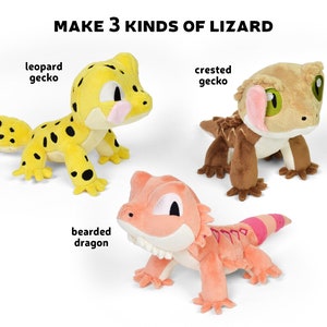 Pet Lizard Plush Sewing Pattern .pdf Tutorial Leopard Gecko Crested Bearded Dragon image 3