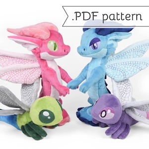 Dragonfly Plush Animal Sewing Pattern .pdf Tutorial Dragon Insect Bug