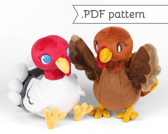 Turkey Plush Animal Sewing Pattern .pdf Tutorial