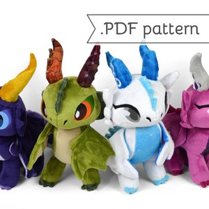 Wyvern & Dragon Chibi Plush Sewing Pattern .pdf Tutorial image 1