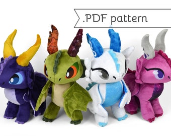 Wyvern & Dragon Chibi Plush Sewing Pattern .pdf Tutorial