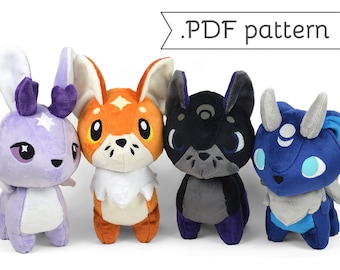 Fox and Hare Chibi Plush Sewing Pattern .pdf Tutorial