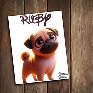 Pet Cartoon Art Print - aangepaste A4-illustratie op premium kaart | Huisdieren, A4, gepersonaliseerd, aanpasbaar