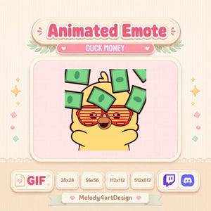Duck Money Emote – Animated Twitch & Discord GIF, Instant Download