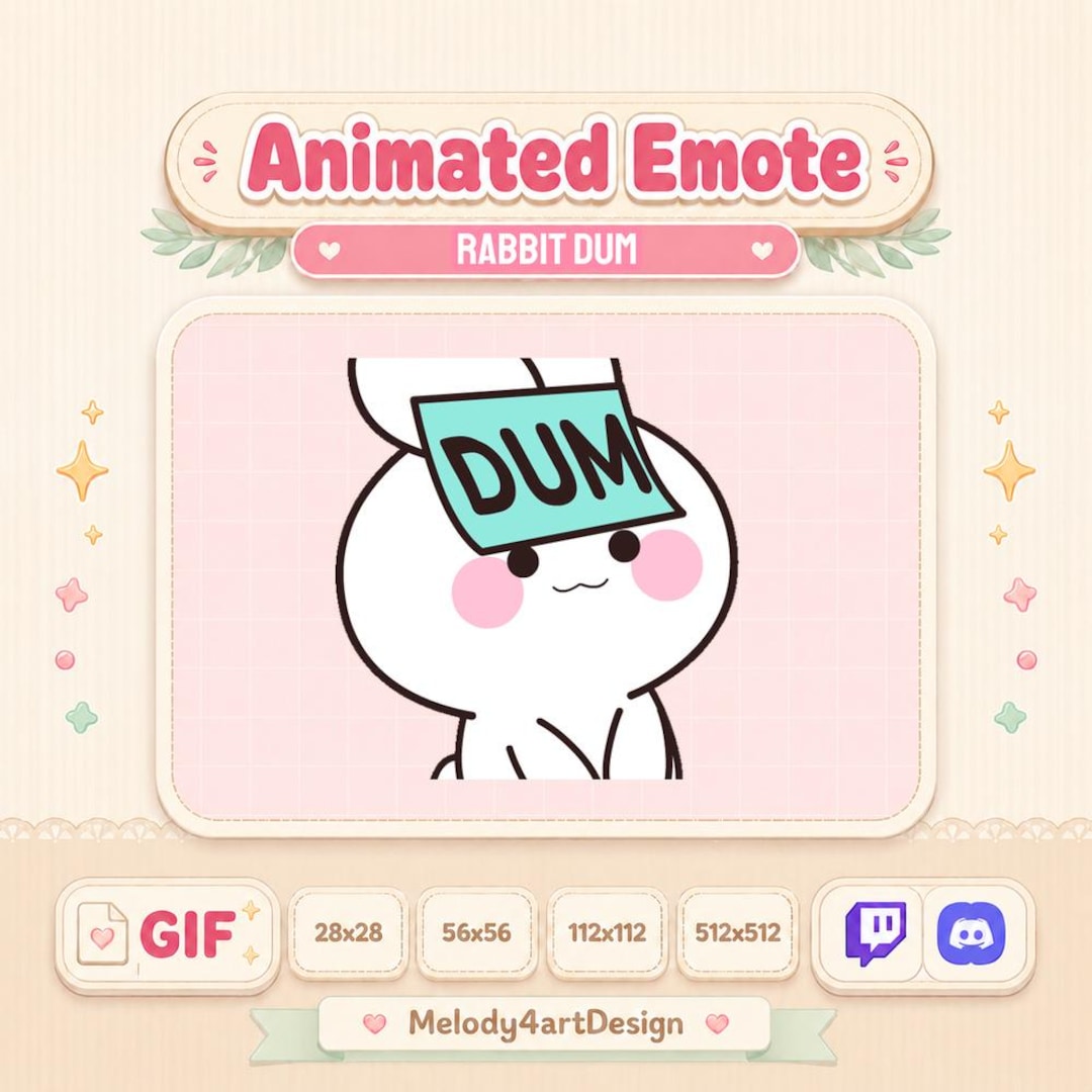 Rabbit DUM Emote β Animated Twitch & Discord GIF, Instant Download - Etsy
