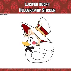 Fanmade Hazbin Hotel Lucifer Morningstar Ente Vinyl Holografischer Aufkleber