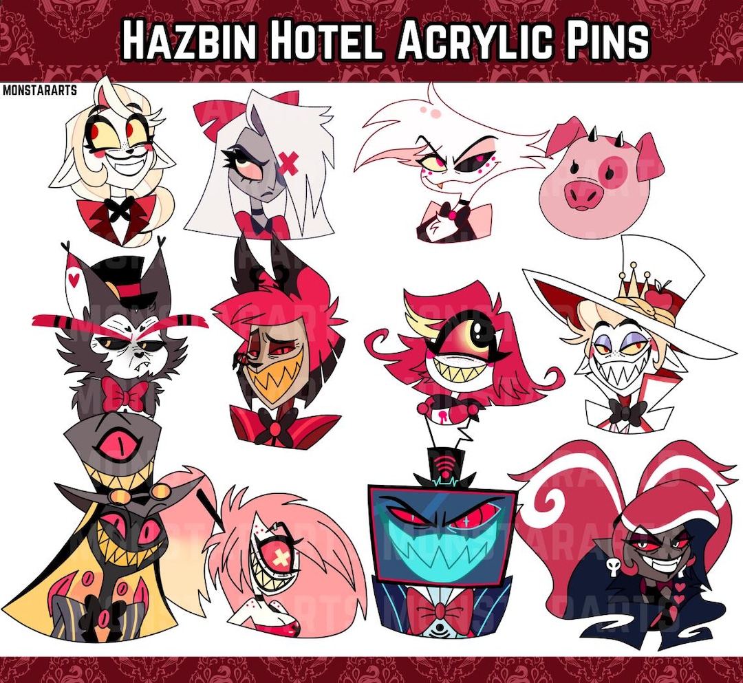 Fan Made Hazbin Hotel 2'' Clear Acrylic Mirror Pins - Etsy