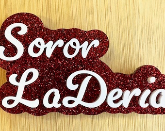 Etiqueta de nombre acrílica con brillantina personalizada / Insignia magnética / Placa de nombre personalizada para el trabajo, eventos, hermandades y regalos