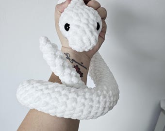 Custom Crochet Snake Plush: Soft Amigurumi Stuffed Animal. Made to order. Ball python, king snake, corn snake, hognose snake. Boa. Gift