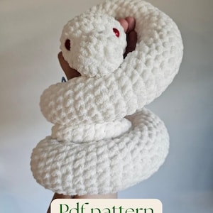 Fettuccine the Snake Crochet Pattern. No-sew amigurumi. Ball python. Beginner friendly plush snake pdf