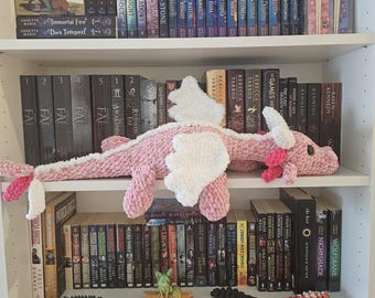 Custom Crochet Laying Dragon Plush: Made to order. Fantasy creature. Magical stuffed animal. Large dragon. Chenielle soft plush.