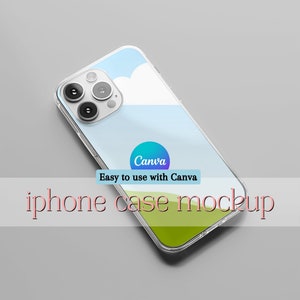 Transparente iPhone Hülle Mockup Canva Vorlage Studio Instant Download Klarsichthülle Mockup