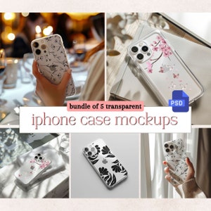 Transparente iPhone Hülle Mockup PSD Vorlage Smart Objekt Klare iPhone Hülle Mockup Bundle
