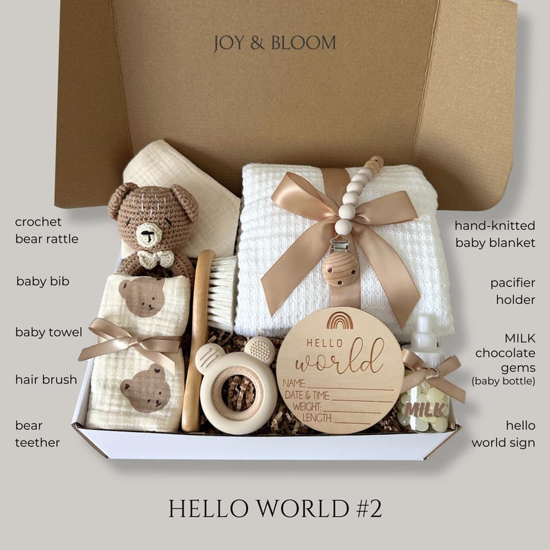 New Baby Gift Box, Baby Shower Gifts, Newborn Gifts Baby Boy Baby Girl, New Mom Gift Basket, Baby Gift Set Gender Neutral, New Parents Gift