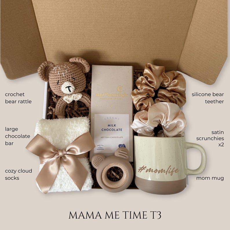 New Baby Gift Box Baby Shower Newborn Gift Basket, Gender Reveal Gift Set, New Mom First Pregnancy, Congrats New Parents, Prenatal Maternity Mama Me Time T3
