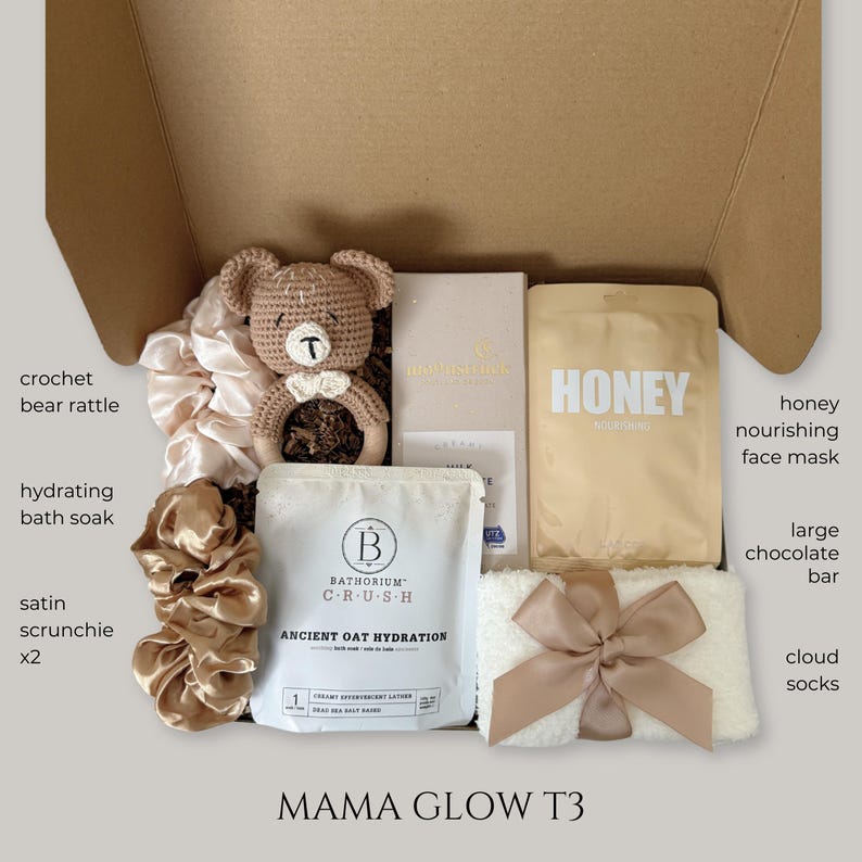 New Baby Gift Box Baby Shower Newborn Gift Basket, Gender Reveal Gift Set, New Mom First Pregnancy, Congrats New Parents, Prenatal Maternity Mama Glow T3