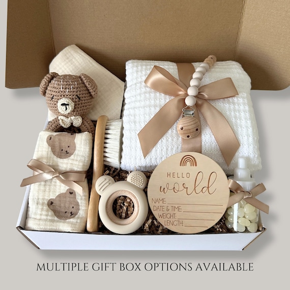 New Baby Gift Box Baby Shower Newborn Gift Basket, Gender Reveal Gift Set, New Mom First Pregnancy, Congrats New Parents, Prenatal Maternity
