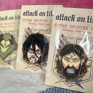 Attack on Titan Titan Shifter Limited Edition Hårda Emaljnålar - Xavier - Grisha - Freida - Grundare