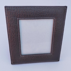 Cadre photo en cuir et élégant, fait main Décoration d'intérieur Idée -artisanat du maroc . Cadres photo durables-Tailles - 9x10.cadeau 2025